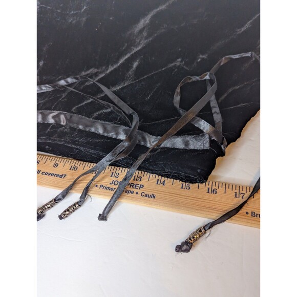 Carol Little Black Velvet Skirt10 Gypsy Peasant Sequins Hippie Boho Fairy Beaded - Picture 9 of 12